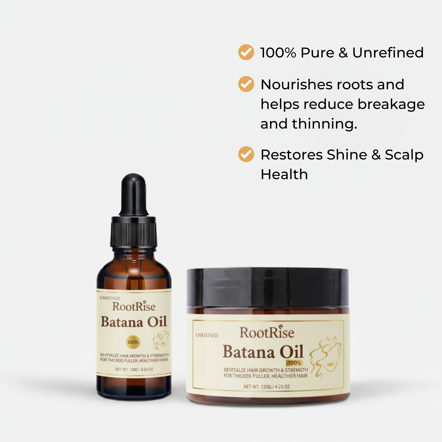 RootRise™ Batana Oil Bundle– Free Liquid Oil Included